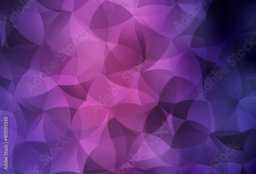Dark Purple, Pink vector background with abstract shapes.