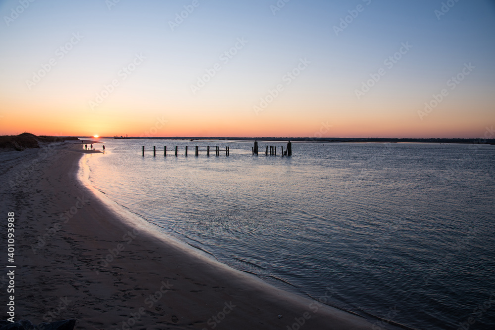 Fototapeta premium Sunset on Topsail Island