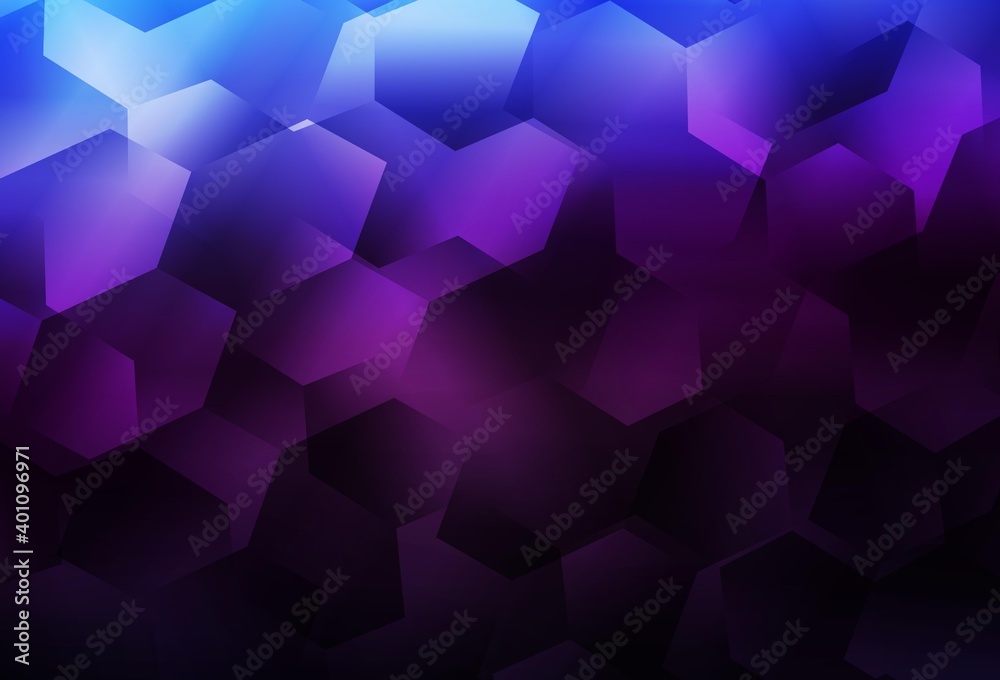 Light Pink, Blue vector backdrop with hexagons. Light Pink, Blue vector backdrop with hexagons.