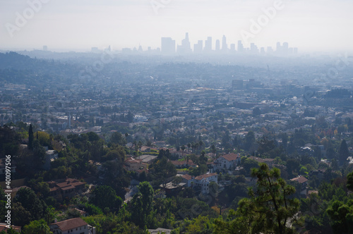 Air quality and Pollution - LA Skyline under smog.