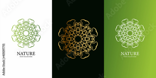 Flower, ornament or mandala logo template design. ent logo template design.