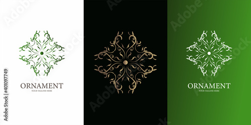 Flower, ornament or mandala logo template design. ent logo template design.