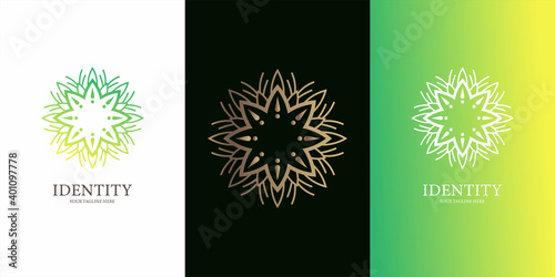 Flower, ornament or mandala logo template design. ent logo template design.
