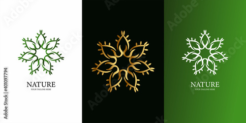 Flower, ornament or mandala logo template design. ent logo template design.