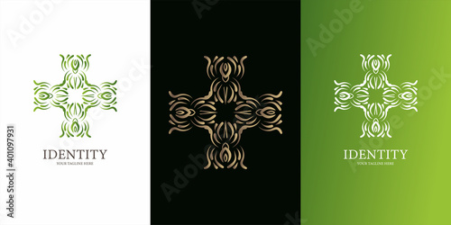 Flower, ornament or mandala logo template design. ent logo template design.