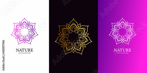 Flower, ornament or mandala logo template design. ent logo template design.