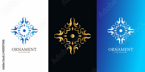 Flower, ornament or mandala logo template design. ent logo template design.