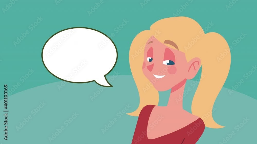 young blond woman speaking animation young blond woman speaking animation