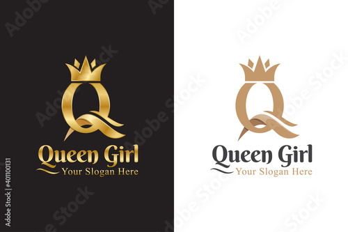 luxury initial letter Q for queen logo, logotype, symbol, icon