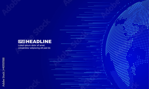 Radiation around the digital earth, the Internet technology big data.