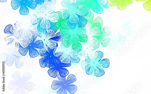 Light Multicolor vector doodle background with flowers