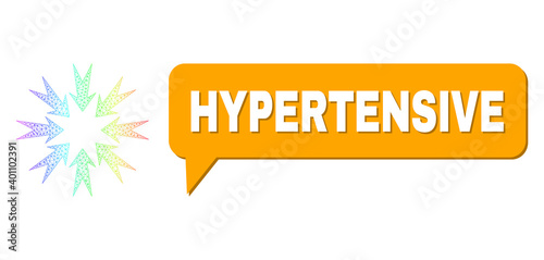 Hypertensive and pressure arrows vector. Spectral colorful net pressure arrows, and conversation Hypertensive cloud message. Conversation colored Hypertensive cloud has shadow.