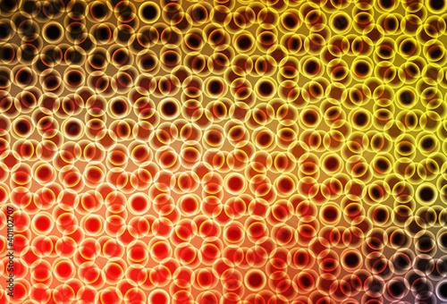Light Red, Yellow vector background with bubbles.