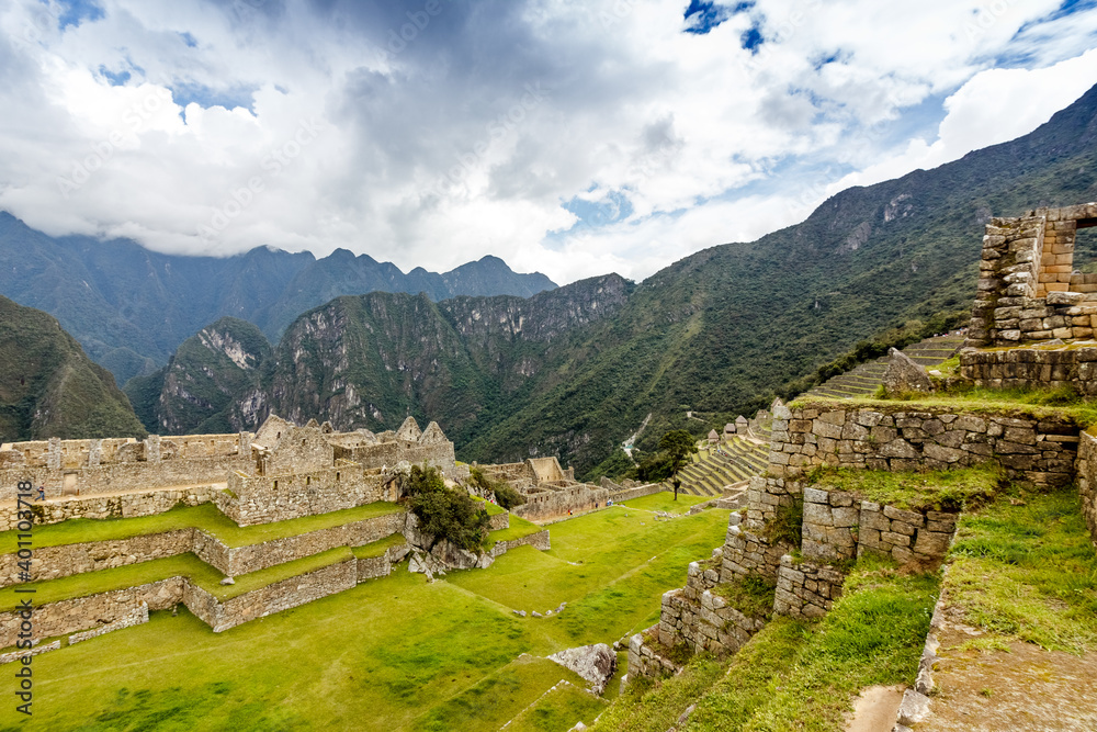 View of the Incan citadel Machu Picchu - Cuzco, Peru