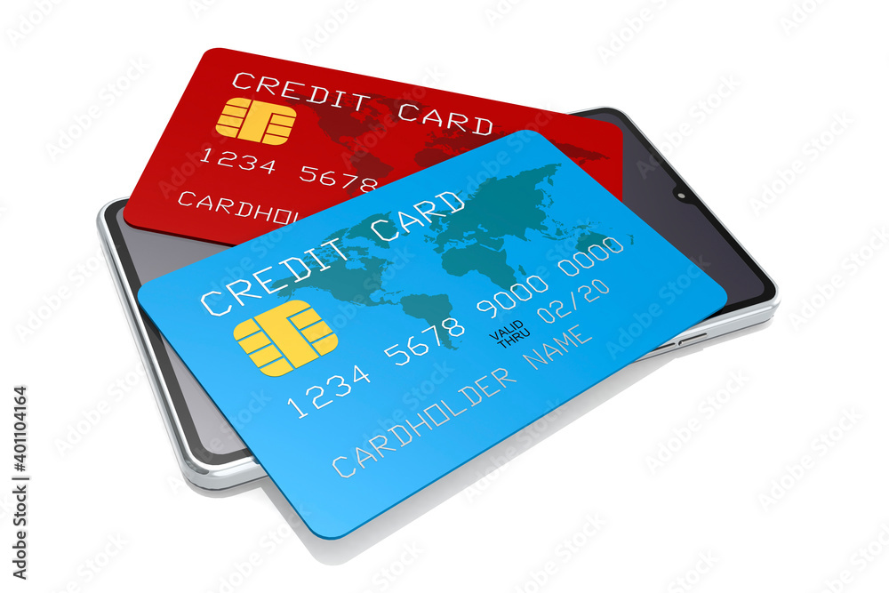 Online shopping concept with smart phone and credit card Online shopping concept with smart phone and credit card