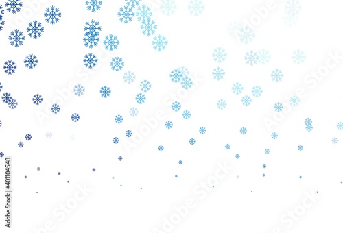 Dark BLUE vector template with ice snowflakes.