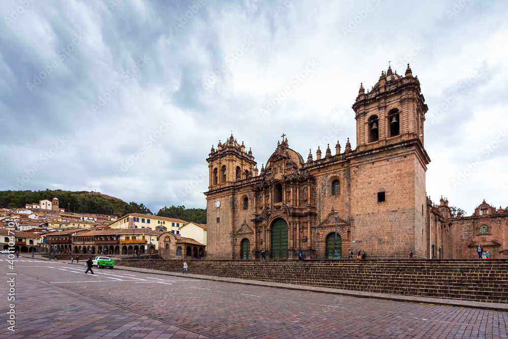 CUZCO, PERU: View of Cathedral church of Cuzco