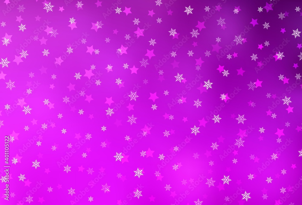 Light Purple vector background with xmas snowflakes, stars. Light Purple vector background with xmas snowflakes, stars.
