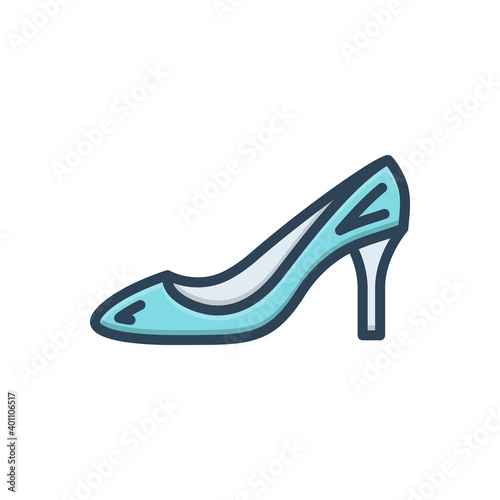 Color illustration icon for heel 