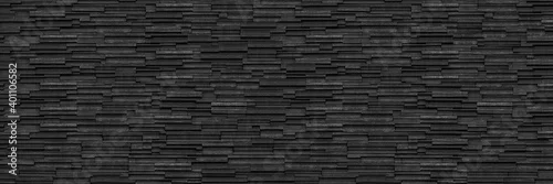 Panel kuchenny z motywem horizontal dark black modern slate brick wall for pattern and background