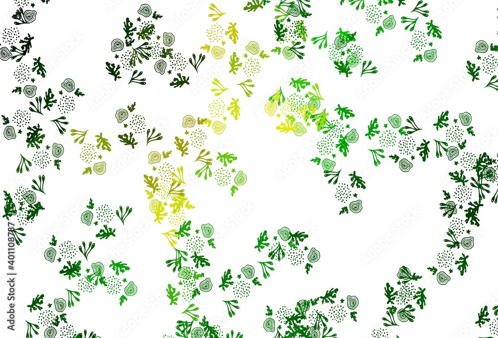 Light Green, Yellow vector background with abstract shapes. Light Green, Yellow vector background with abstract shapes.