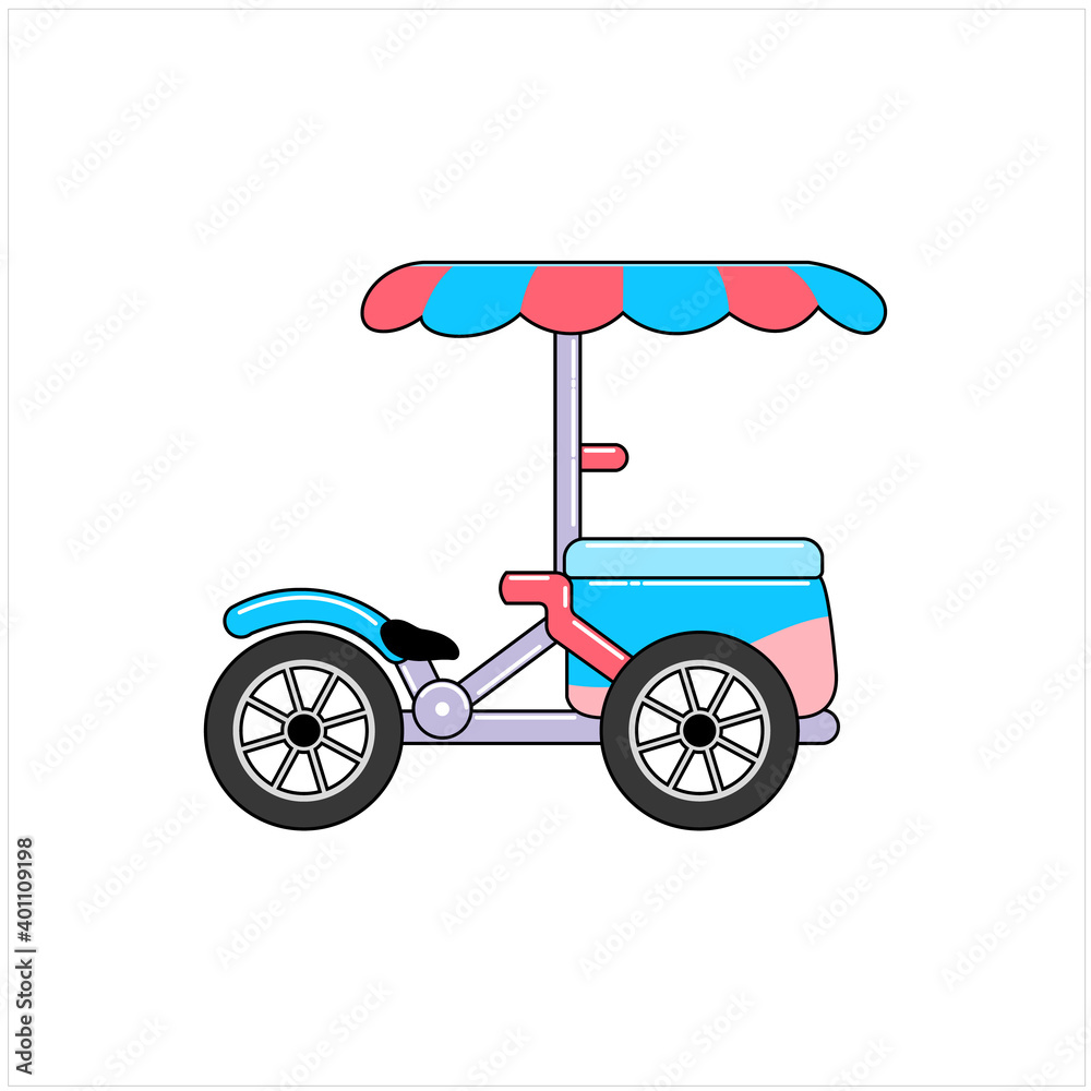 Bicycle ice cream cartoon logo design