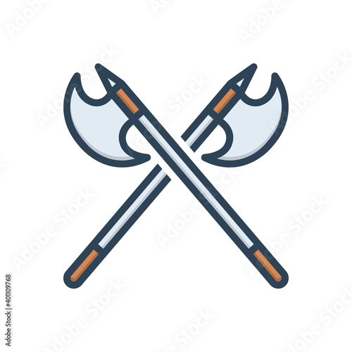 Color illustration icon for battle