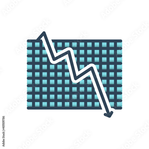Color illustration icon for decline