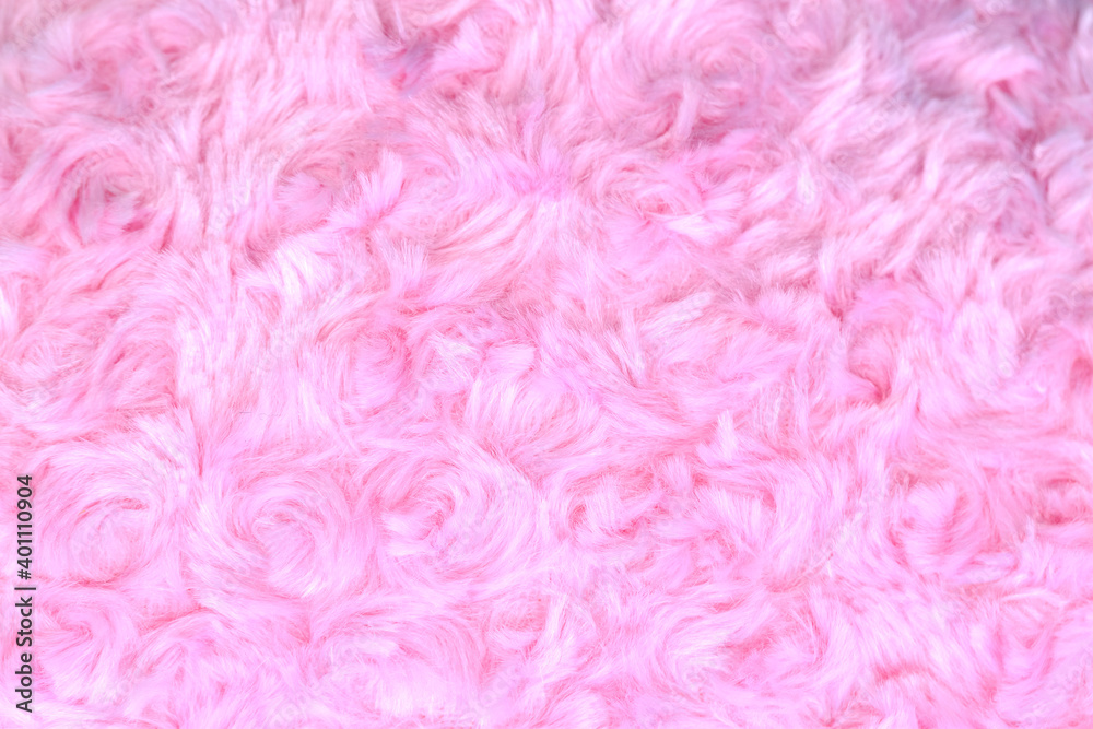 Pink luxury wool natural fluffy fur wool skin texture  close-up