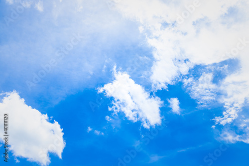 Blue sky and white fluffy clouds