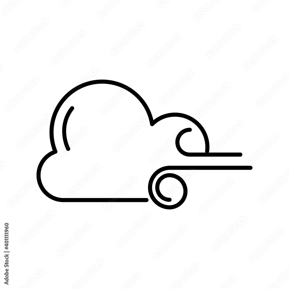 cloud with wind weather line style icon cloud with wind weather line style icon