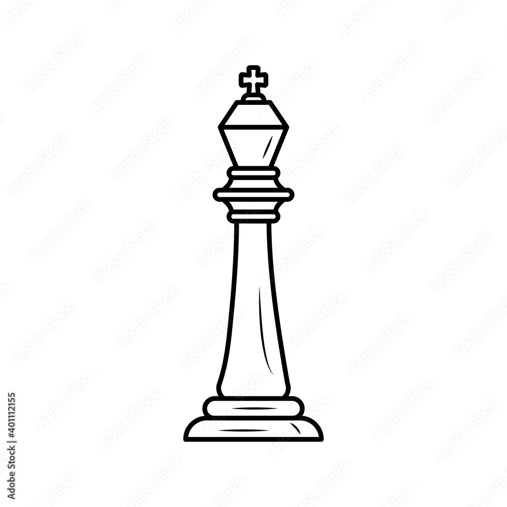 king chess piece line style icon king chess piece line style icon