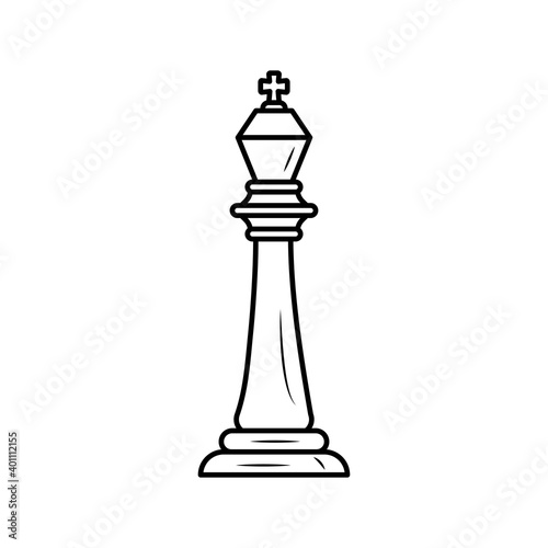 king chess piece line style icon © Jemastock