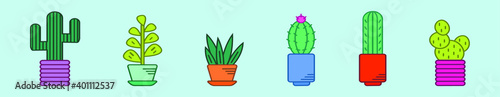 set of planter cartoon icon design template with various models. vector illustration isolated on blue background