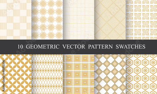 Modern luxury seamless geometric pattern swatches collection. Usable for textile, fabric, surface design, cover design, wallpaper and for other design purposes.