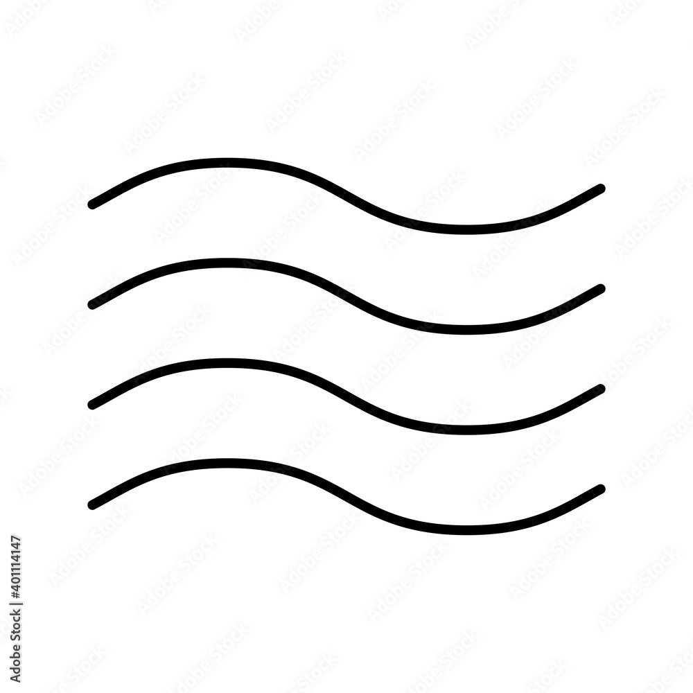wind waves weather line style icon