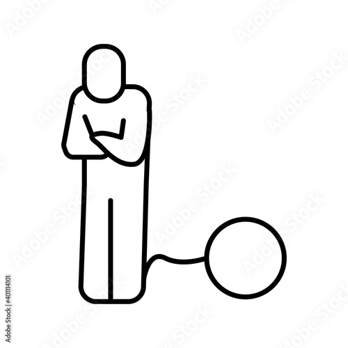 human with slave fetter psychologist health line style icon