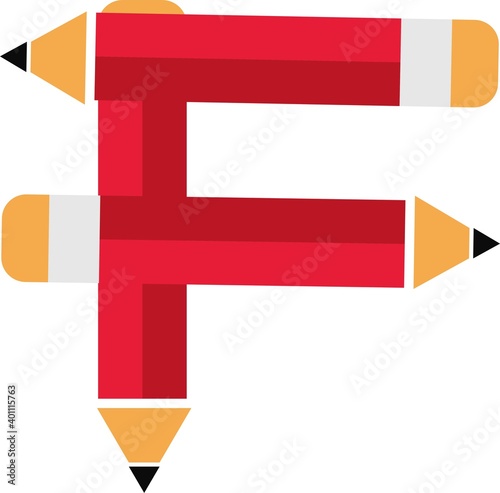 illustration of font type created by pencil shape