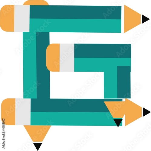 illustration of font type created by pencil shape