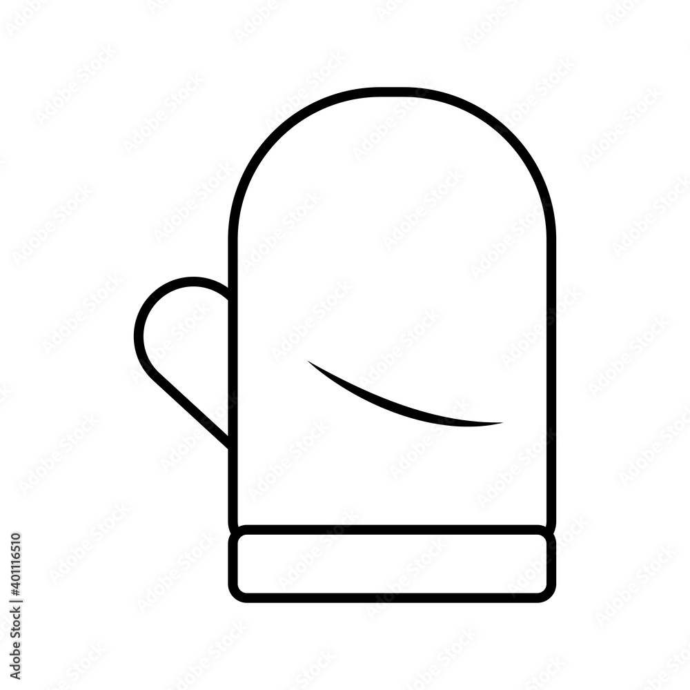 kitchen glove utensil line style icon kitchen glove utensil line style icon