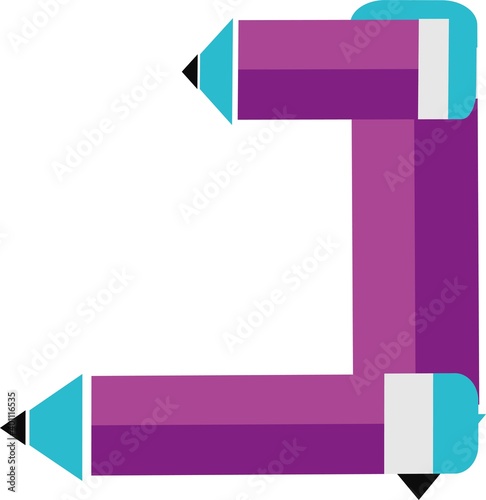 illustration of font type created by pencil shape