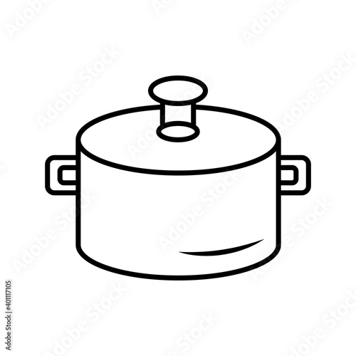 kitchen pot utensil line style icon