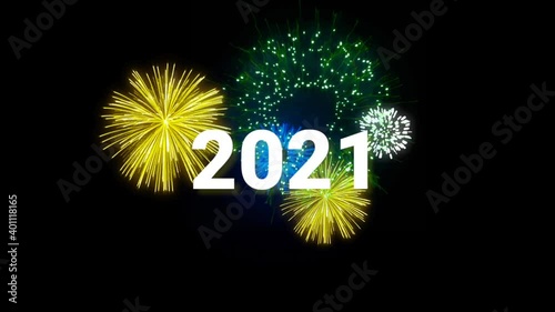 New year celebration 2021 with fireworks