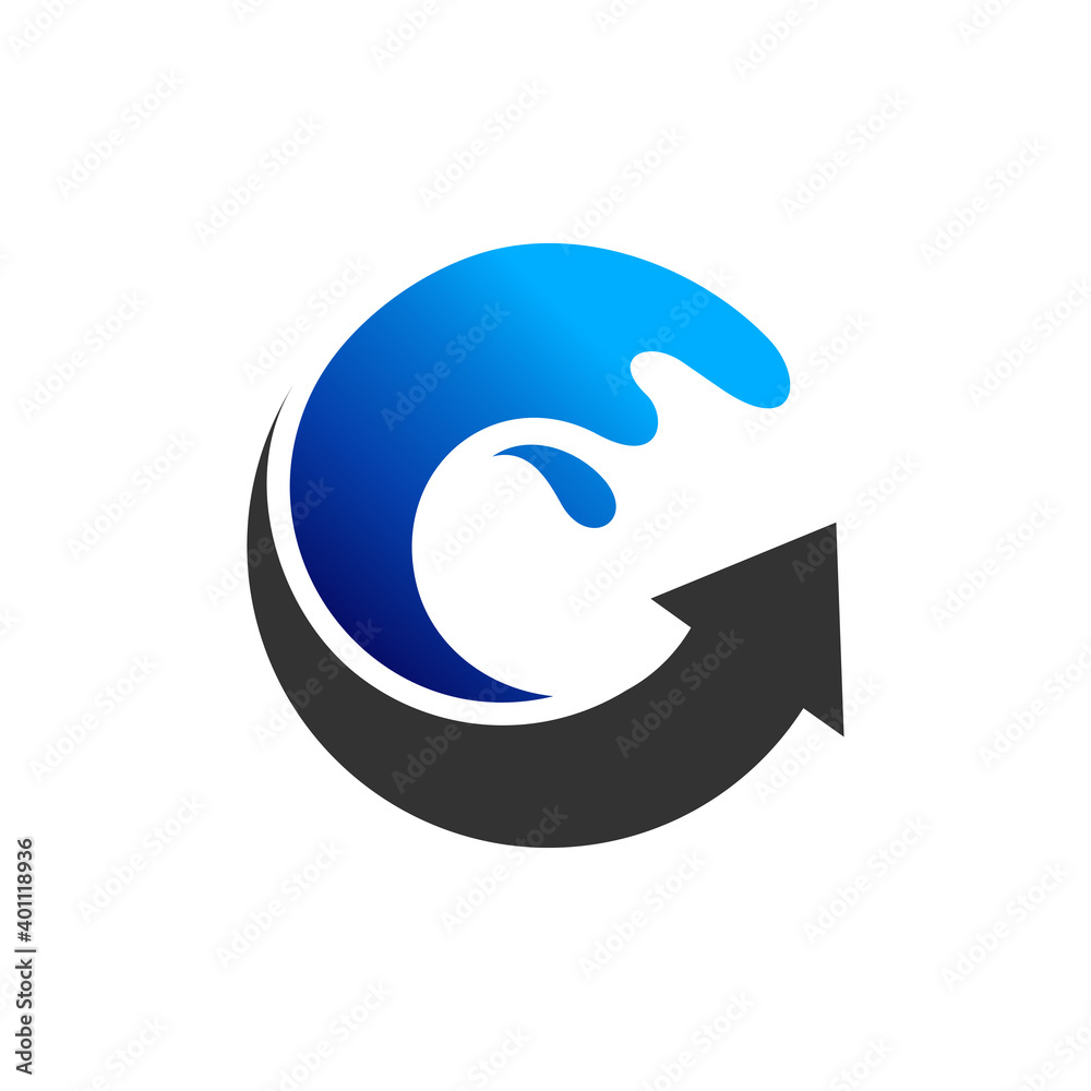 C wave with arrow direction symbol C wave with arrow direction symbol