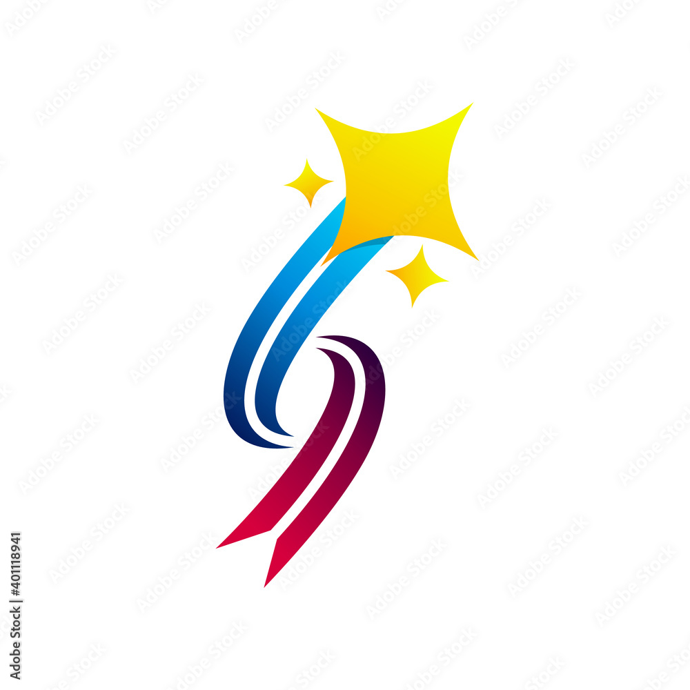 Obraz premium S letter for star with splash concept