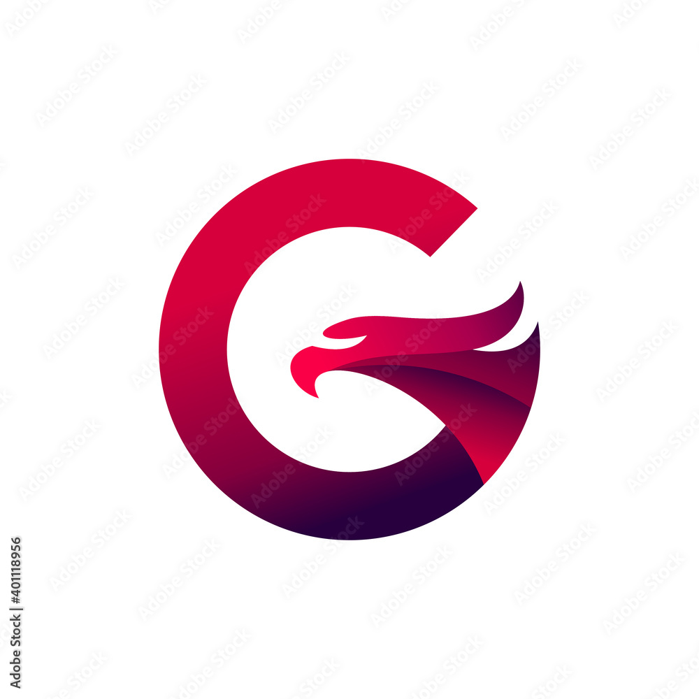 letter c logo with eagle concept letter c logo with eagle concept