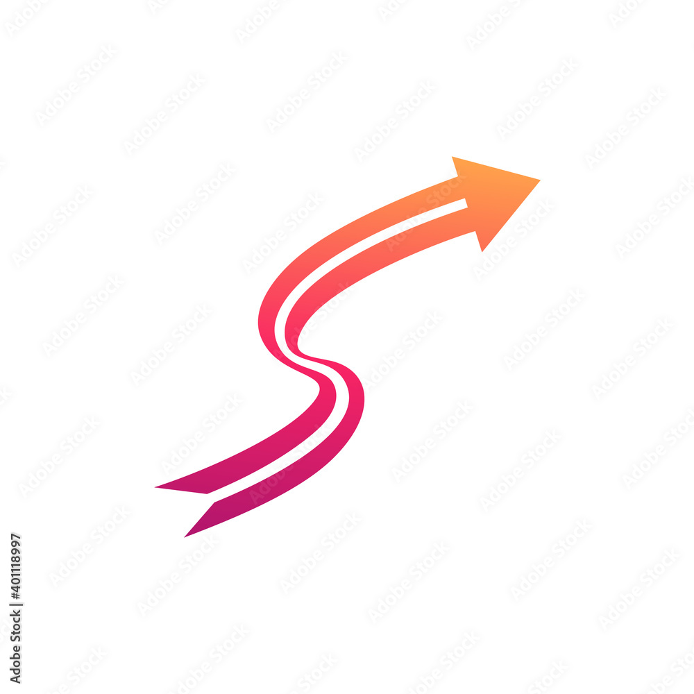 arrow letter s ribbon concept arrow letter s ribbon concept