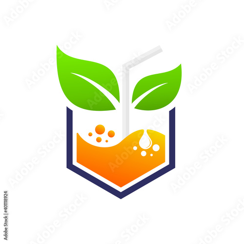 juice in box vector icon, box juice logo