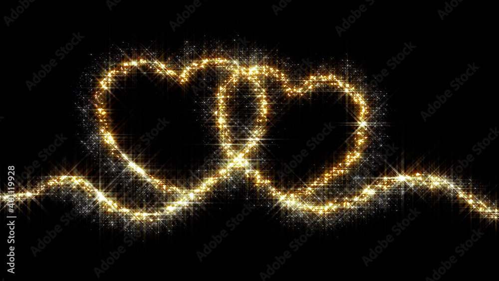 Sparkling Glitter Heart Particles background Sparkling Glitter Heart Particles background