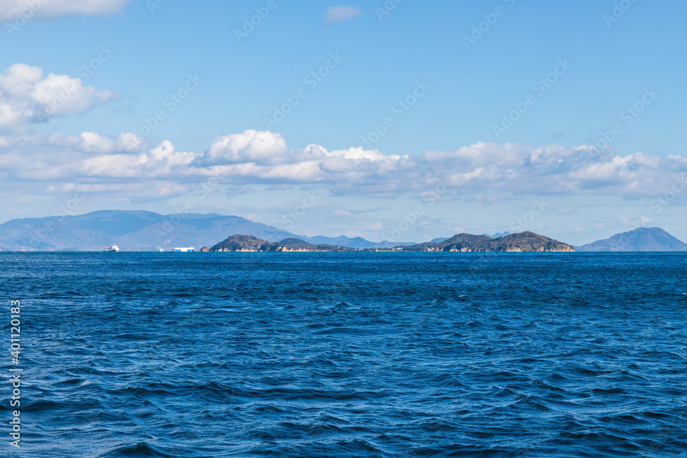 Landscape of the seto inland sea ( Oshima island ) , Takamatsu, Kagawa, Shikoku, Japan